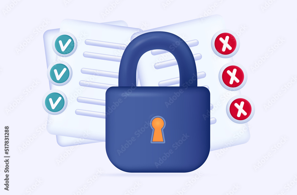 Secret information 3d. Confidential data is closed with a lock. Paper document, prohibited information. The concept of authorization, verified enter, access, secure code. Closed poll results. Vector Secret information 3d. Confidential data is closed with a lock. Paper document, prohibited information. The concept of authorization, verified enter, access, secure code. Closed poll results. Vector