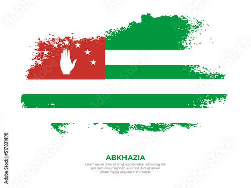 Vintage grunge style Abkhazia flag with brush stroke effect vector illustration on solid background