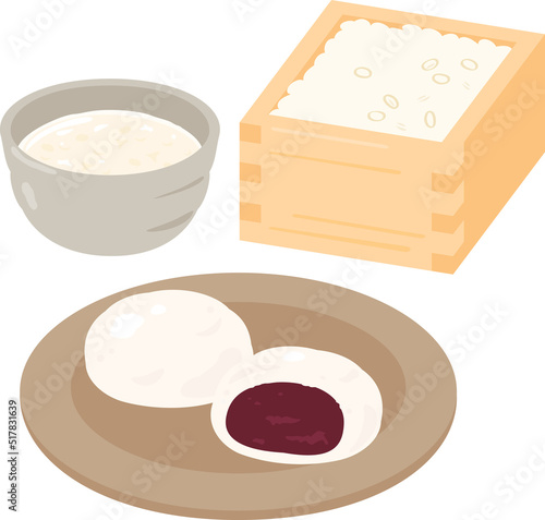 酒まんじゅうと米麹、酒種