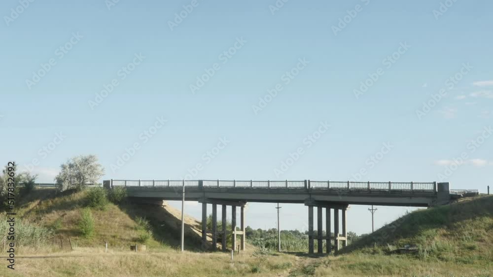 Timelapse of the old bridge outside the town Timelapse of the old bridge outside the town