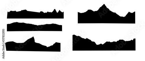 Mountains silhouettes on the white background.190722