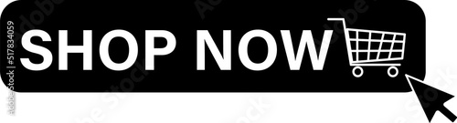 shop now button with shopping cart. online shopping sign. shop now symbol. flat style.