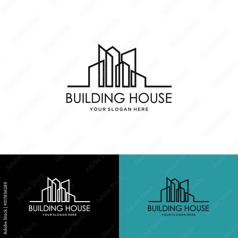 clean building logo design inspiration