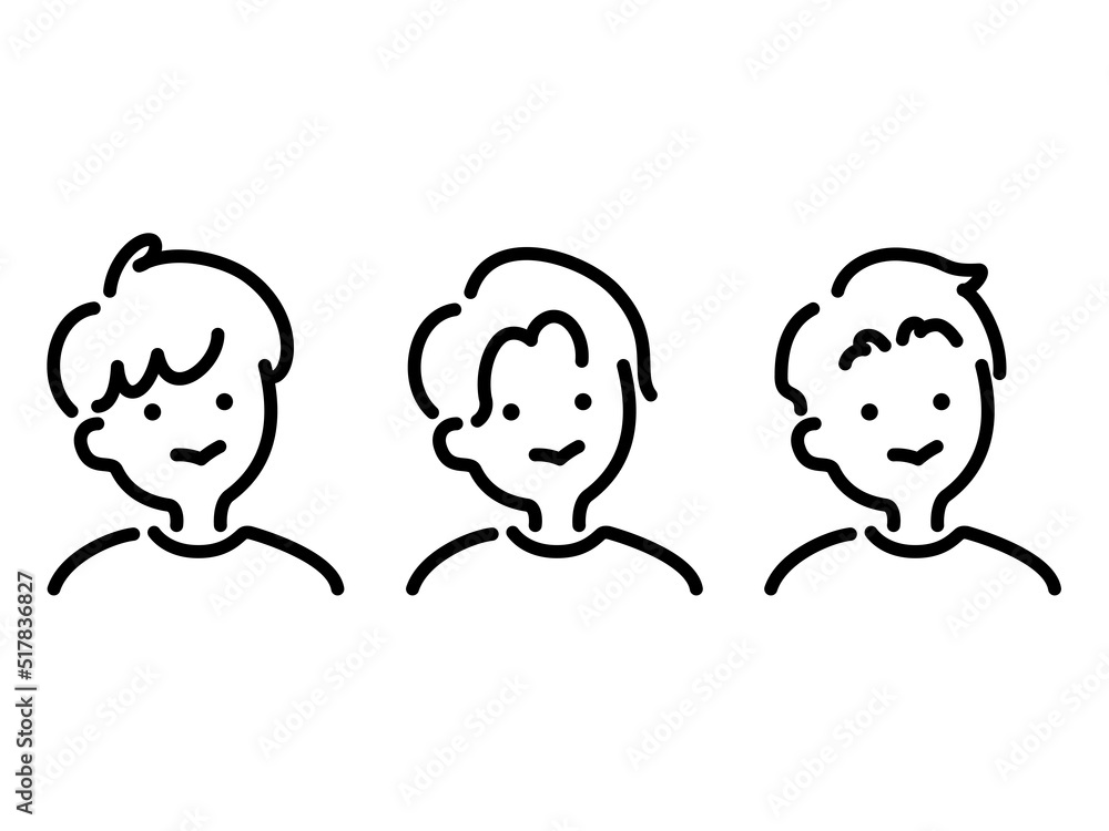 男性 シンプル 線画 セット 男性 シンプル 線画 セット