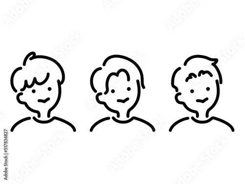 男性　シンプル　線画　セット