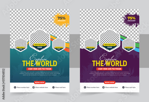 Vacation travel brochure flyer design template, Travel poster or flyer pamphlet brochure design template