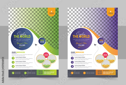 Vacation travel brochure flyer design template, Travel poster or flyer pamphlet brochure design layout