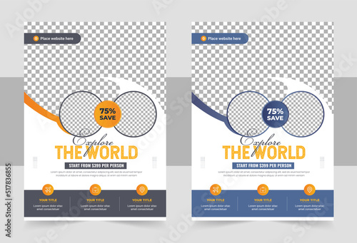 Vacation travel brochure flyer design template, Travel poster or flyer pamphlet brochure design template