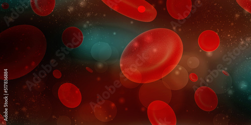 Fotografía 3d rendering red streaming blood cells background