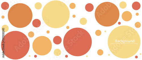 Minimal geometric background. Orange circles. Dynamic composition of forms.