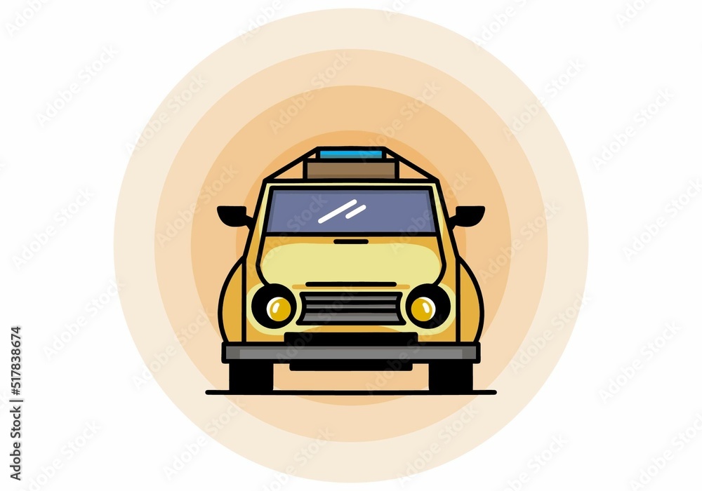 Holiday in car illustration design Holiday in car illustration design