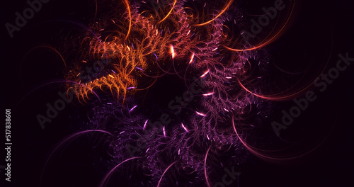 3D rendering abstract multicolor technology fractal light background 