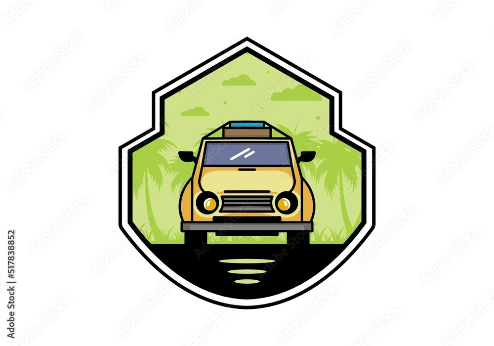 Holiday in car illustration design Holiday in car illustration design
