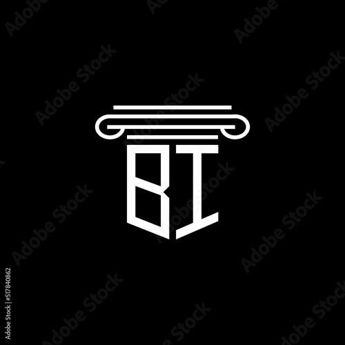 BI letter logo creative design with vector graphic