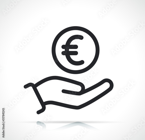 euro coin on hand icon photo