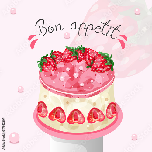 Beautiful strawberry cake