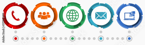Social media concept vector icon set, internet infographic template, web buttons collection