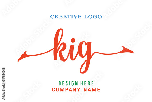 KIG lettering, perfect for company logos, offices, campuses, schools, religious education photo
