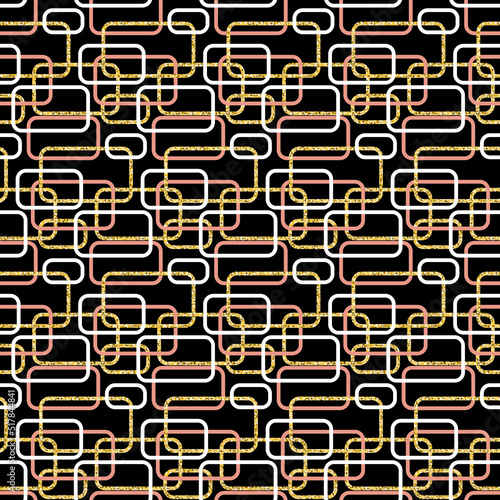 Gold square geometric seamless pattern for creative design decoration