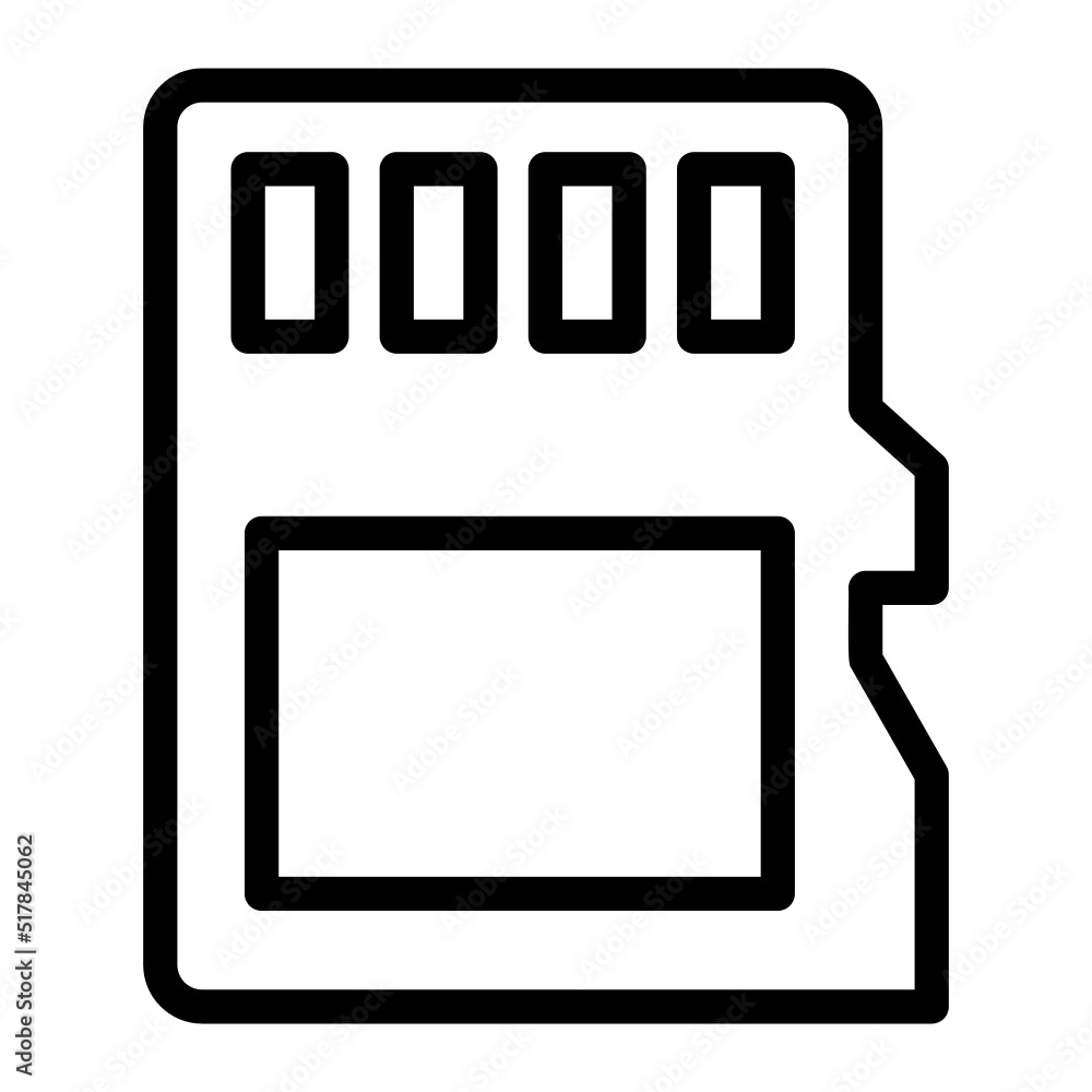 memory card line icon memory card line icon
