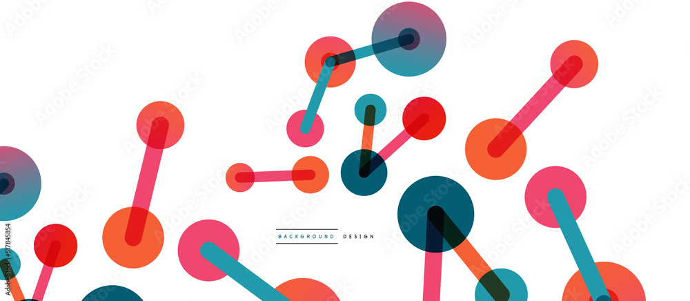 Abstract background. Round dots connected by lines. Trendy techno business template for wallpaper, banner, background or landing Abstract background. Round dots connected by lines. Trendy techno business template for wallpaper, banner, background or landing
