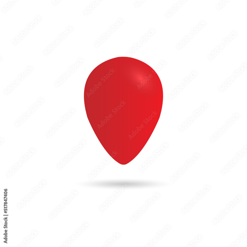 Guitar pick icon in simple design. Red pick icon isolated on white background Guitar pick icon in simple design. Red pick icon isolated on white background