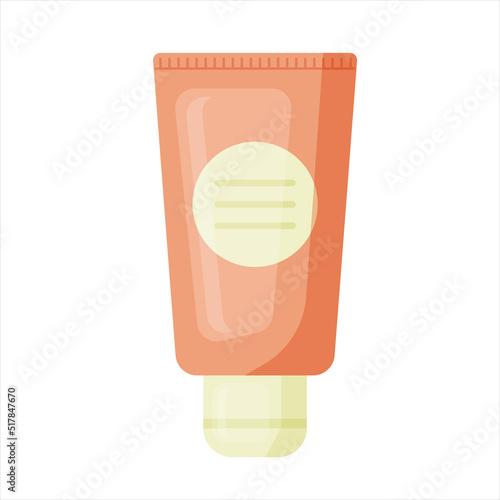 Medical bottle with label. Flat vector illustration.
