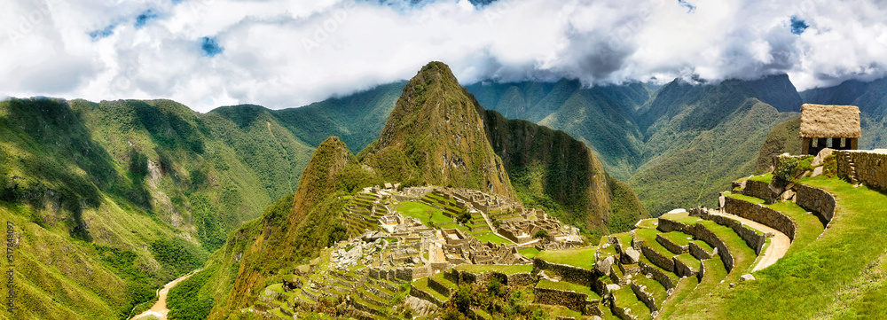 Machu Picchu, Huayna Picchu, Peru, Inka. - obrazy, fototapety, plakaty 