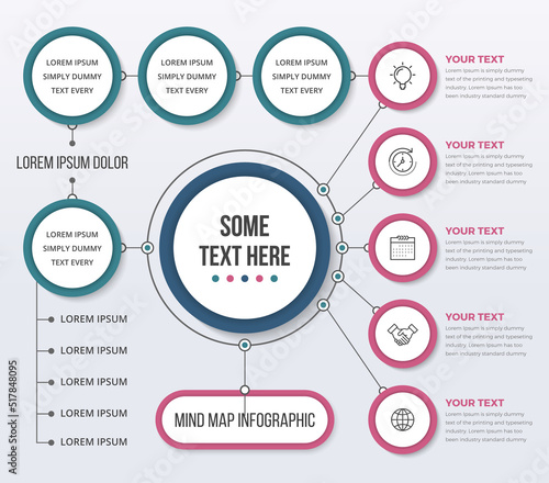 Mind Map Template Infographics