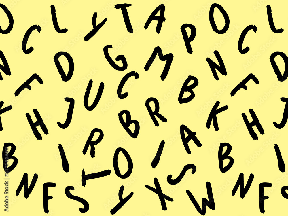 template with the image of keyboard symbols. set of letters. Surface template. pastel yellow background template with the image of keyboard symbols. set of letters. Surface template. pastel yellow background