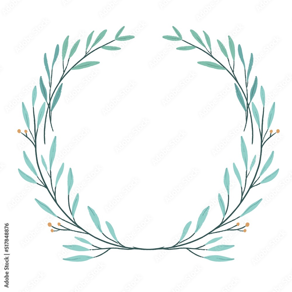 floral wreath frame on a white background floral wreath frame on a white background