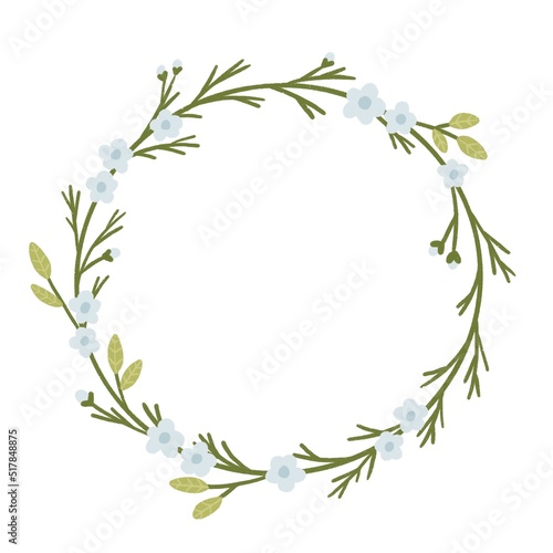 Fototapeta Naklejka Na Ścianę i Meble -  floral wreath frame on a white background