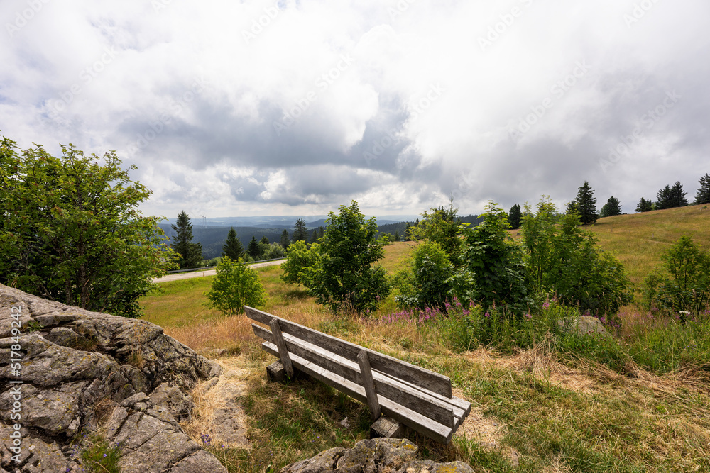 View from the resting place on the Kandel mountain into the valley. Black Forest. Germany View from the resting place on the Kandel mountain into the valley. Black Forest. Germany