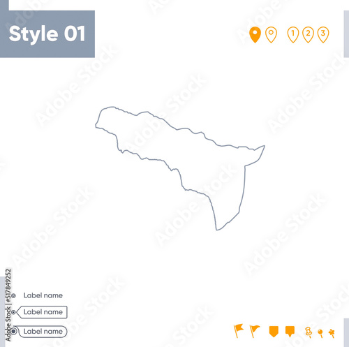 Abkhazia - stroke map isolated on white background. Outline map. Vector map