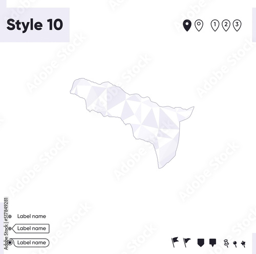 Abkhazia - white and gray low poly map, polygonal map. Outline map. Vector illustration.
