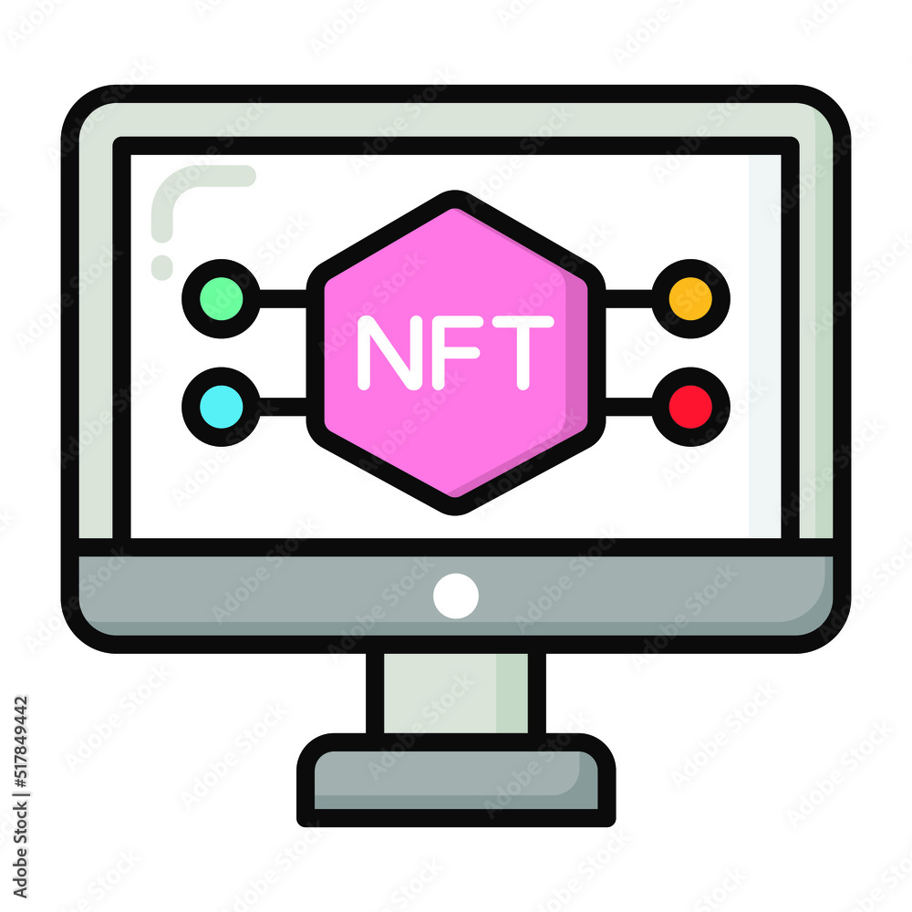 Monitor icon, Non-fungible token, Digital technology. Monitor icon, Non-fungible token, Digital technology.