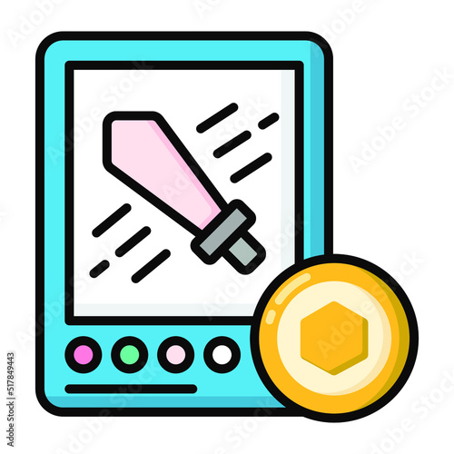 Weapon icon, Non-fungible token, Digital technology.