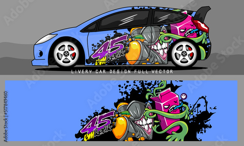 car livery graphic vector. abstract grunge background design for vehicle vinyl wrap and car branding