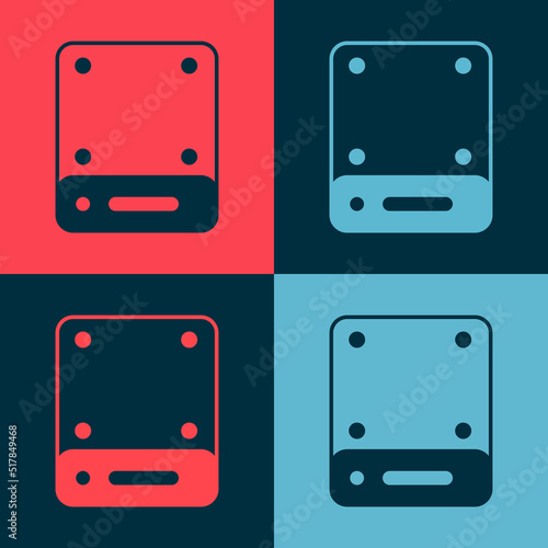 Pop art Server, Data, Web Hosting icon isolated on color background. Vector
