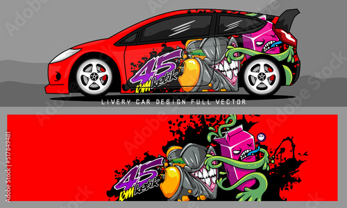 car livery graphic vector. abstract grunge background design for vehicle vinyl wrap and car branding