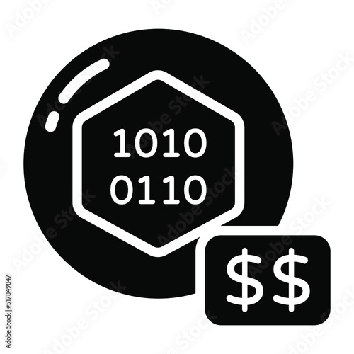 Cryptocurrency icon, Non-fungible token, Digital technology.