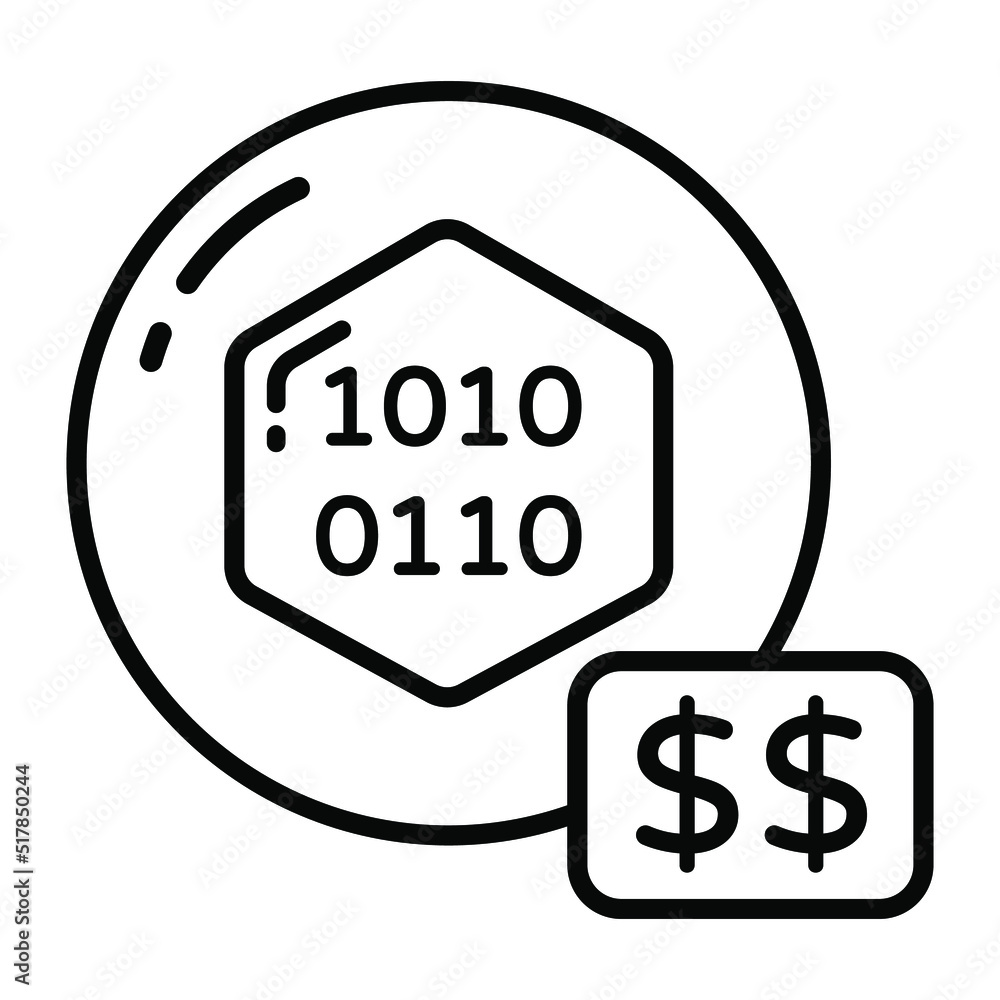 Cryptocurrency icon, Non-fungible token, Digital technology. Cryptocurrency icon, Non-fungible token, Digital technology.