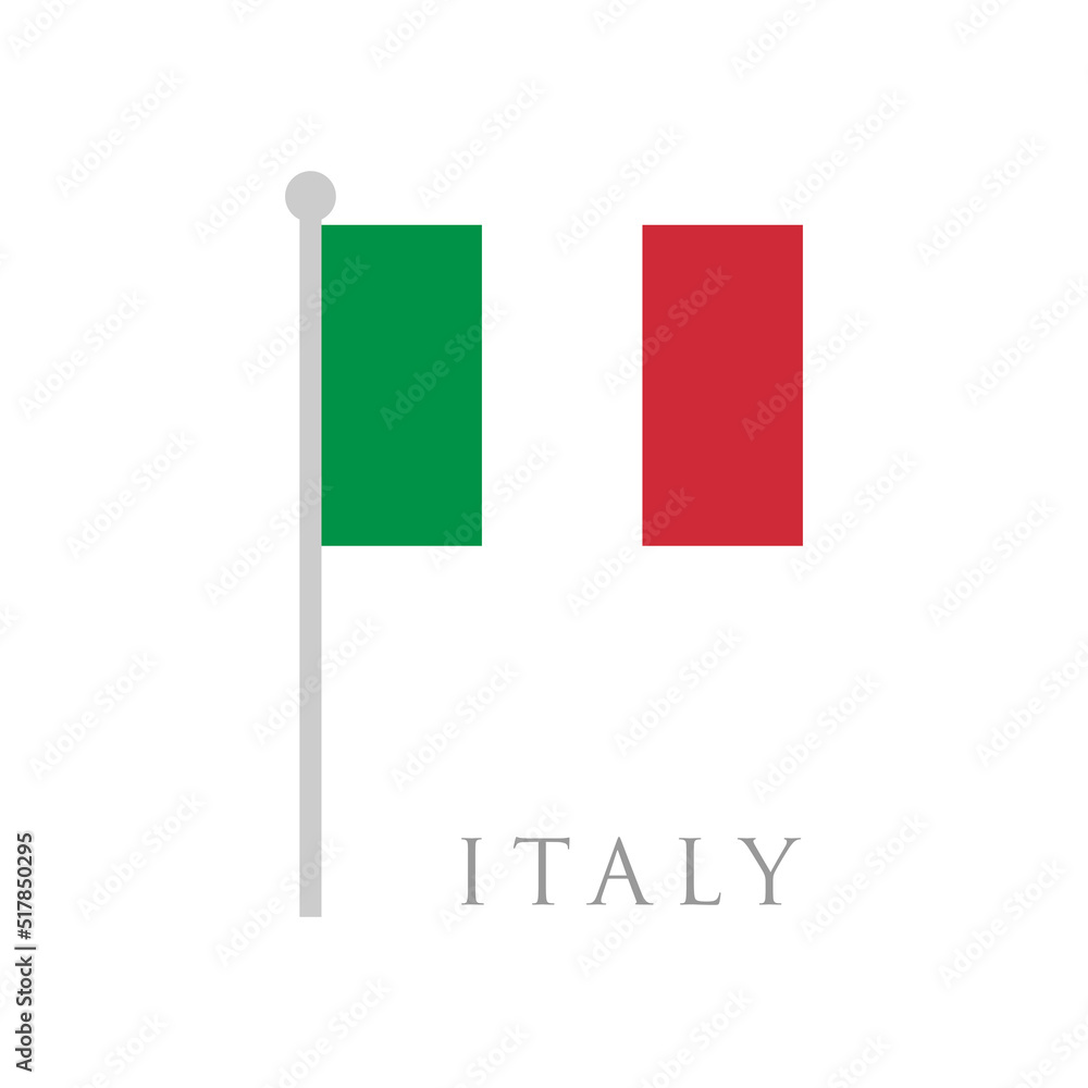 Naklejka premium italy flag flat design vector illustration
