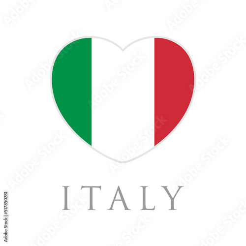 Love Italy. Flag Heart flat design vector illustration Free Download Love Italy. Flag Heart flat design vector illustration - GFXLoad