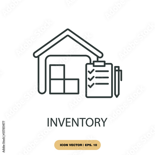 inventory icons  symbol vector elements for infographic web