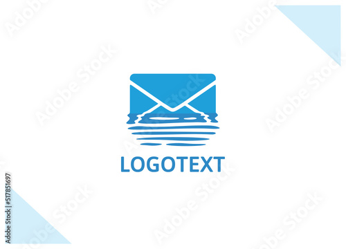 Floating Mail logo design template [vector]