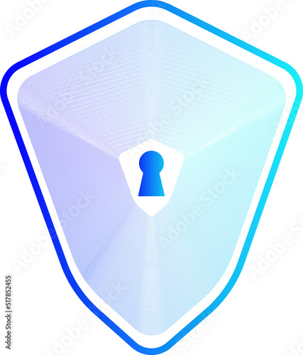 2d illustration technology cyber security in shield
