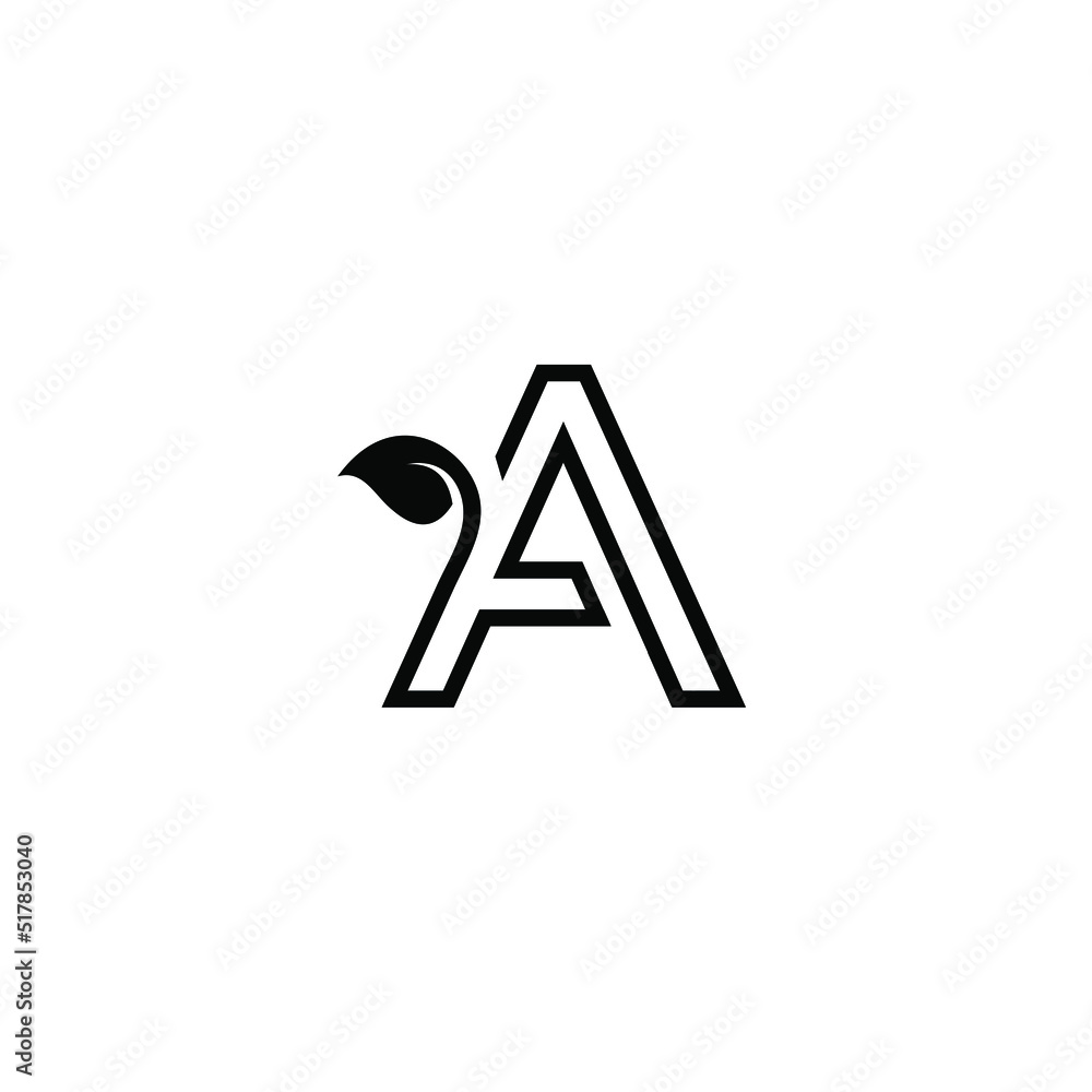 Letter A with leaf vector images Letter A with leaf vector images