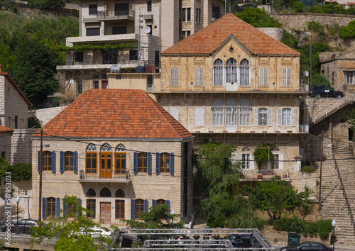 Old traditional lebanese houses in town, Beqaa Governorate, Zahle, Lebanon photo