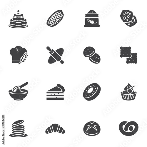 Bakery shop vector icons set